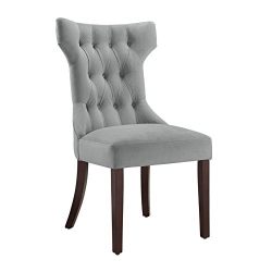 Dorel Living Clairborne Tufted Upholestered Dining Chair, Gray, Set of 2