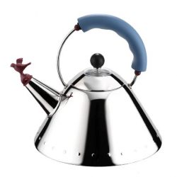 Alessi Michael Graves Kettle with Bird Whistle, Blue Handle