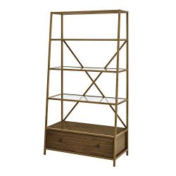 Dorel Living Moriah Pyramid Bookcase Etagere, Brass