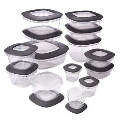 Rubbermaid Premier Easy Find Lids 28-Piece Food Storage Container Set, Grey