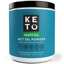 Perfect Keto Matcha Green Powder - Organic Ceremonial Grade Japanese Matcha Tea w MCTs (Medium Chain Triglyceride) Powder For Ketosis and Ketone Energy | Matcha Latte Drink - Keto Coffee alternative