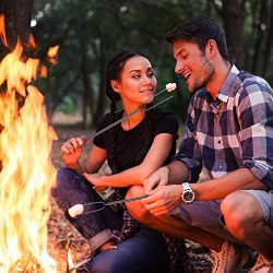 Marshmallow Roasting Sticks-Smores Sticks-Stainless Steel Roasting Sticks-Bonfire Sticks-Campfire Accessories-Сampfire Extendable Forks-Smores Kit-Marshmallow Set-Marshmallow Roaster- Great Gift