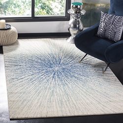 Safavieh Evoke Collection Contemporary Burst Royal Blue and Ivory Area Rug (6'7" x 9')