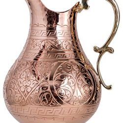 CopperBull Heavy Gauge 100% Pure Solid Hammered Copper Moscow Mule Water Pitcher