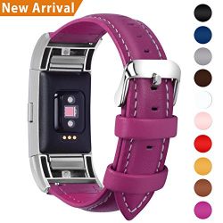 Fullmosa Fitbit Charge 2 Band/Fitbit Charge 2 Strap/Wristbands/Fitbit Charge 2 Replacement/Fitbit Charge 2 Accessories, Genuine Leather strap for Fitbit Charge 2, Rosy