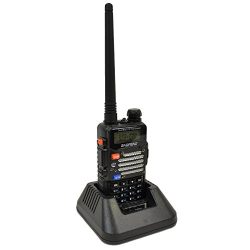Baofeng Black UV-5R V2+ Plus (USA Warranty) Dual-Band 136-174/400-480 MHz FM Ham Two-way Radio, Improved Stronger Case, Enhanced Features