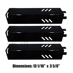Edgemaster 3pack Porcelain Steel Heat Plate,Heat Tent,Burner Cover, Flavorizer Bar Replacement for Gas Grill Model Backyard Grill