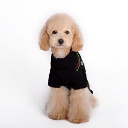 Kuoser Holiday Christmas Classic Cartoon Reindeer Dog Sweater Knitwear for Cold Weather Small Medium sized dog winter Coat Costume ( XS-XXL ),Reindeer XL