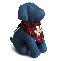 Tail Trends Christmas Dog Bandanas Rudolph Designer Appliques 100% Cotton (M)