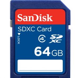 SanDisk 64GB Class 4 SDXC Flash Memory Card, Frustration-Free Packaging- SDSDB-064G-AFFP (Label May Change)