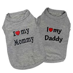 Shirts Vest with " I Love My Daddy " Words for Yorkshire Terrier