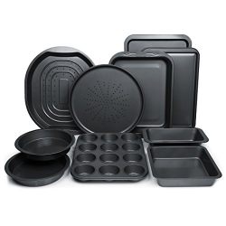 ChefLand 10-Piece Non-Stick Bakeware Set, Oven Crisper, Pizza Tray