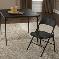 Cosco All Steel 4-Pack Folding Chair, Black