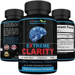 Extreme Clarity Best Brain Booster Supplements Organic No Gluten. Our Natural Brain Supplement Provides A Natural Calm Mental Clarity and Energy. Natural Brain Booster Function Supplement Nootropic