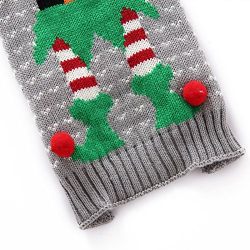 Tangpan Christma Clown Printing Turtleneck Pet Dog Sweater(Grey,2XL)