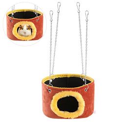 Winomo Squirrel Chinchilla Guinea Pig Rat Small Animals Snuggle Hammock Hanging Snuggle Cave Hut - Size L