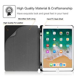 Fintie iPad Pro 10.5 Case with Built-in Apple Pencil Holder - [SlimShell] Ultra Lightweight Standing Protective Cover with Auto Wake / Sleep for Apple iPad Pro 10.5 Inch 2017 Tablet, Black
