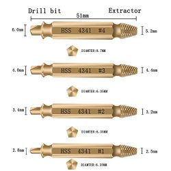 Damaged Screw Extractor Set by Aisxle, Easily Remove Stripped Gold Oxide Edition
