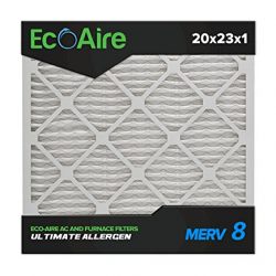 Eco-Aire 20x23x1 MERV 8, Pleated Air Filter, 20x23x1, Box of 6, Made in the USA