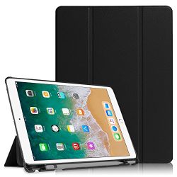 Fintie iPad Pro 10.5 Case with Built-in Apple Pencil Holder - [SlimShell] Ultra Lightweight Standing Protective Cover with Auto Wake / Sleep for Apple iPad Pro 10.5 Inch 2017 Tablet, Black