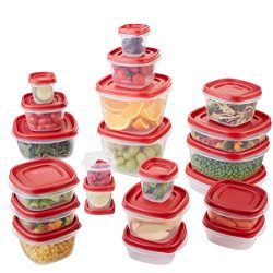 Rubbermaid Easy Find Lid 42-Piece Food Storage Container Set, Red