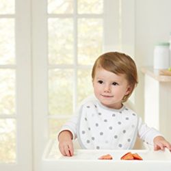 aden by aden + anais Snap Bib, 100% Cotton Muslin, Soft Absorbent 3 Layers, Adjustable, 9” X 13”, 3 Pack, Dove