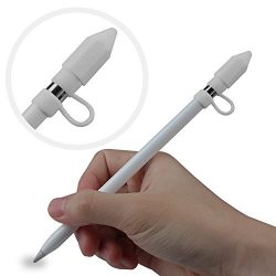 [3-Piece] Fintie for Apple Pencil Cap Holder / Nib Cover / Lightning Cable Adapter Tether for Apple iPad Pro / iPad 2018 (6th Generation) Pencil, White