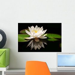 White Lotus Flower Wall Mural by Peel and Stick Graphic