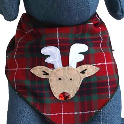 Tail Trends Christmas Dog Bandanas Rudolph Designer Appliques 100% Cotton (M)