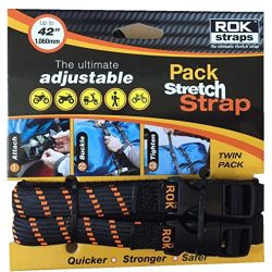 ROK Straps Black/Orange 12" - 42" Pack Adjustable Stretch Strap