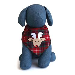 Tail Trends Christmas Dog Bandanas Rudolph Designer Appliques 100% Cotton (M)