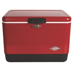Coleman Steel-Belted Portable Cooler, 54 Quart, Red