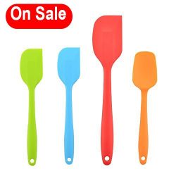 VAPSINT Best Rubber Heat Resistant Silicone Spatulas, ( 4 Pieces )