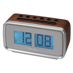 Jensen JCR-232 AM/FM Dual Alarm Clock with Digital Retro Flip Display