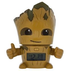 Bulb Botz Marvel 2021340 Guardians of the Galaxy Vol.2 Groot Kids Night Light Alarm Clock with Characterised Sound | brown/green| plastic | 5.5 inches tall | LCD display | boy girl | official