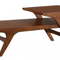 Homelegance Saluki Mid-Century Two-Tier Cocktail/Coffee Table, Cherry