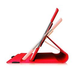 For iPad 4 Case, ANGELLA-M 360 Degree Rotating Stand PU leather Shock Absorption Case Cover for iPad 2 /iPad 3 /iPad 4 Tablet - Red