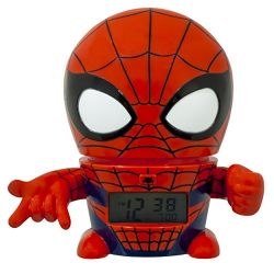 Bulb Botz Marvel 2021425 Spider Man Kids Night Light Alarm Clock with Characterised Sound | red/blue | plastic | 5.5 inches tall | LCD display | boy girl | official