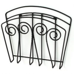 Spectrum Diversified Scroll Magazine Rack, Wall Mount, Black