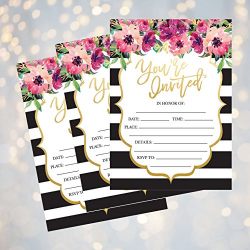 50 Fill In Invitations, Wedding Invitations, Bridal Shower Invitations, Rehearsal Dinner, Dinner Invitations, Baby Shower Invitations, Bachelorette Party Invitations, Engagement, Sweet 16, Graduation