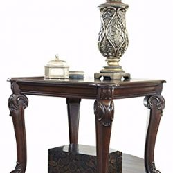 Ashley Furniture Signature Design - Norcastle End Table - Ornate Style - Square - Dark Brown