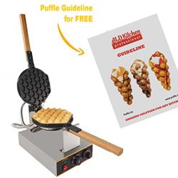 Puffle Waffle Maker Professional Rotated Nonstick ALD Kitchen (Grill/Oven for Cooking Puff, Hong Kong Style, Egg, QQ, Muffin, Eggettes and Belgian Bubble Waffles) (220V with EURO Plug)