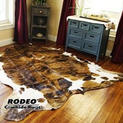 Rodeo Real Cowhide Genius Leather Hair on leather rug
