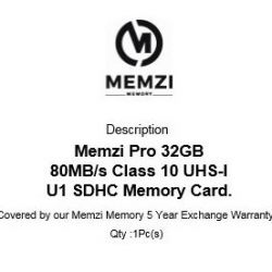 MEMZI PRO 32GB Class 10 80MB/s SDHC Memory Card for Nikon