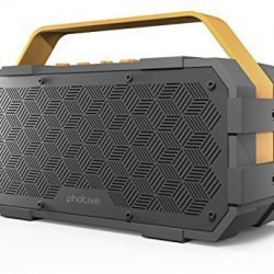 Photive M90 Portable Waterproof Bluetooth Speaker with Built In Subwoofer. 20 Watts Of Power- IPX5 Water Resistant- Rugged