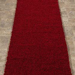 Sweet Home Stores Cozy Shag Collection Red Solid Shag Rug
