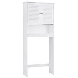 Bathroom Space Saver Over The Toilet Storage Shelved Cabinet Organizer White