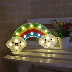 DELICORE Lighted Cute Rainbow Sign - Marquee Rainbow Night Lights - Home Decor Accents for Kids Baby Adults Bedroom ,Living Room Decor