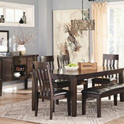 Ashley Furniture Signature Design - Haddigan Upholstered Dining Room Bench - Casual Tufted Seating - Dark Brown