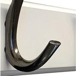 Headbourne 18" White Hook Rail / Coat Rack with 4 Chrome Double Hooks